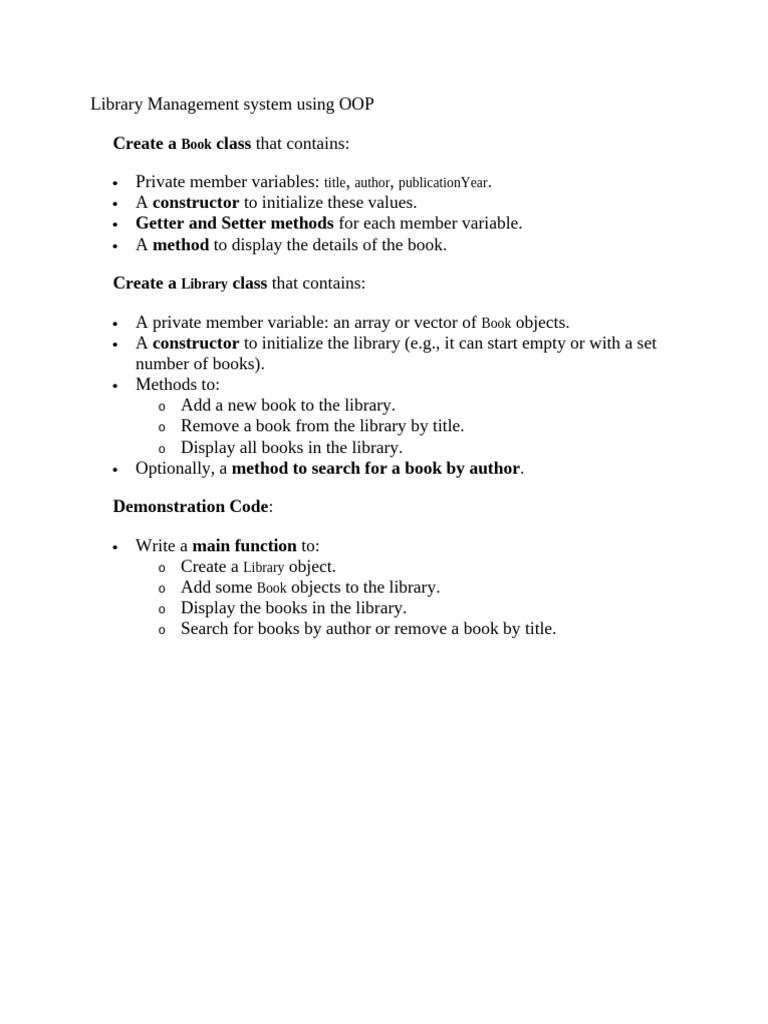 OOP Library Management System | PDF