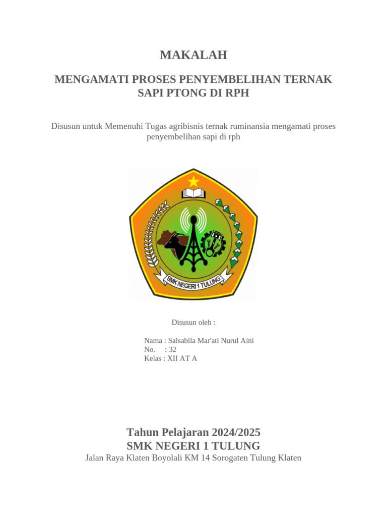 Proses Penyembelihan Sapi di RPH | PDF