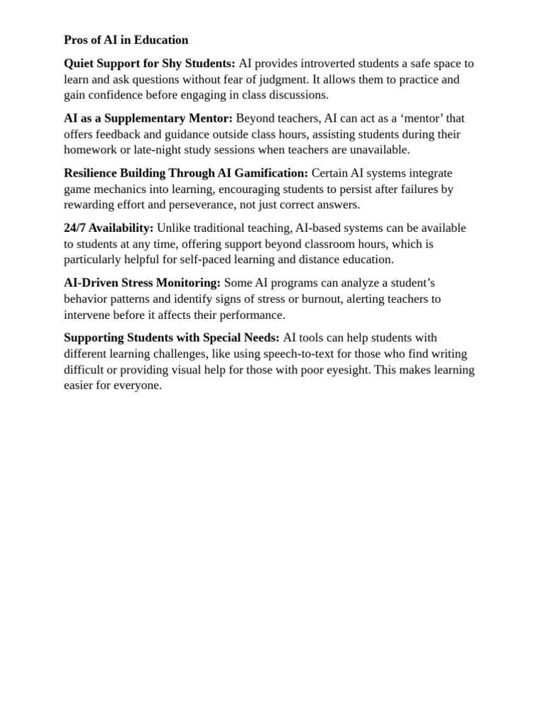 Benefits and Drawbacks of AI in Education | PDF | Intelligence (AI ...