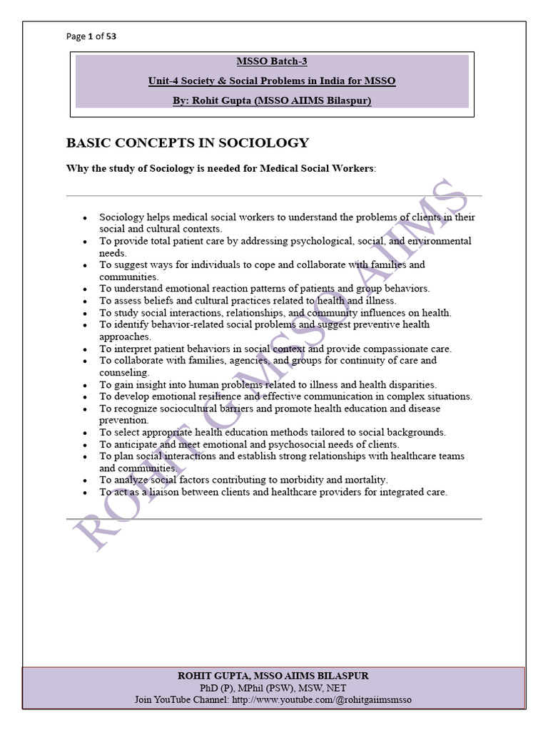 Unit 4 of Batch 3 Basic Concepts in Sociology | PDF | Deviance ...