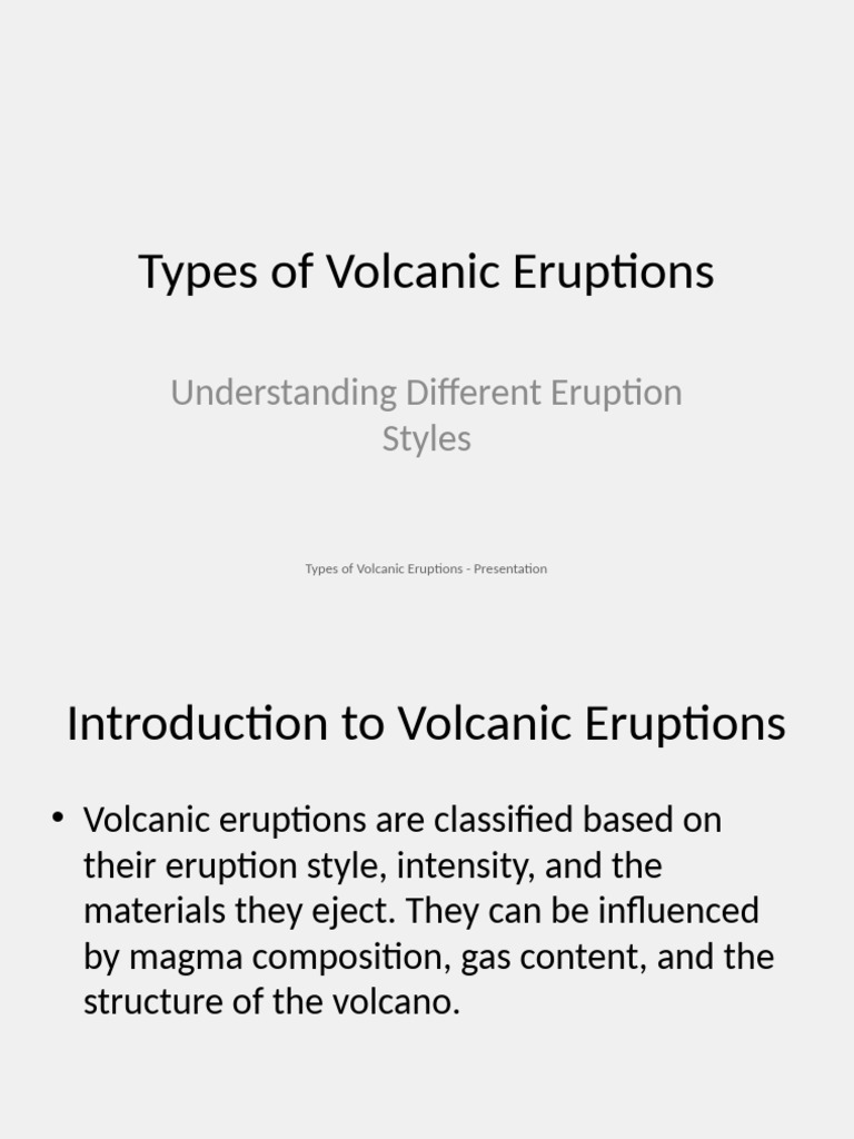 Types of Volcanic Eruptions With Design | PDF