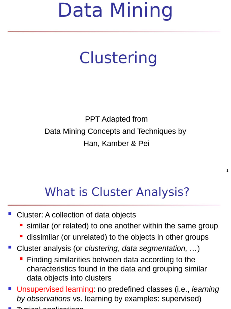 Understanding Cluster Analysis in Data Mining | PDF | Cluster Analysis ...
