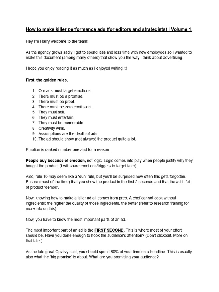 Crafting Killer Performance Ads | PDF | Advertising | Emotions