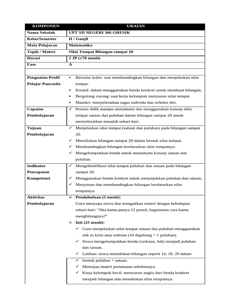 Modul Ajar Bangun Datar Kelas 2 SD | PDF