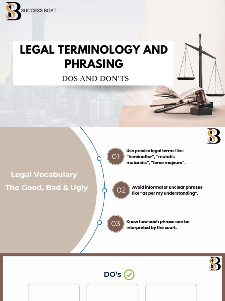 Legal Terminology and Phrasing | PDF