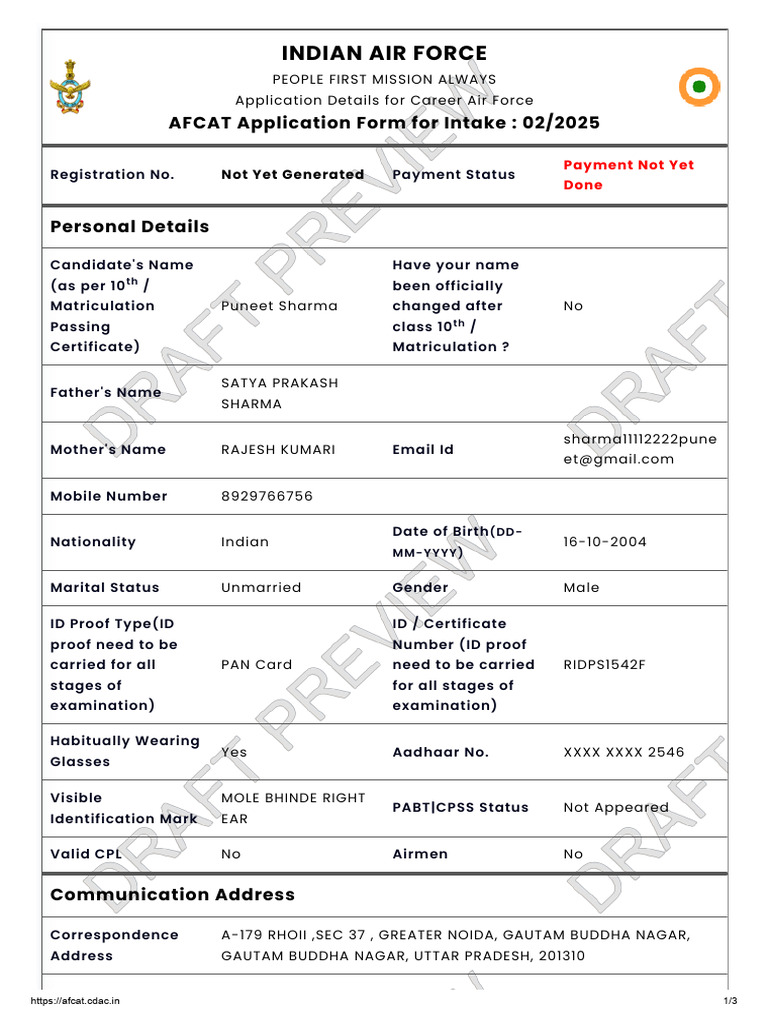 IAF - Before Payment Preview | PDF | Qualifications