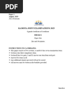 UACE Physics Paper 2026 | PDF | Electron | Mass