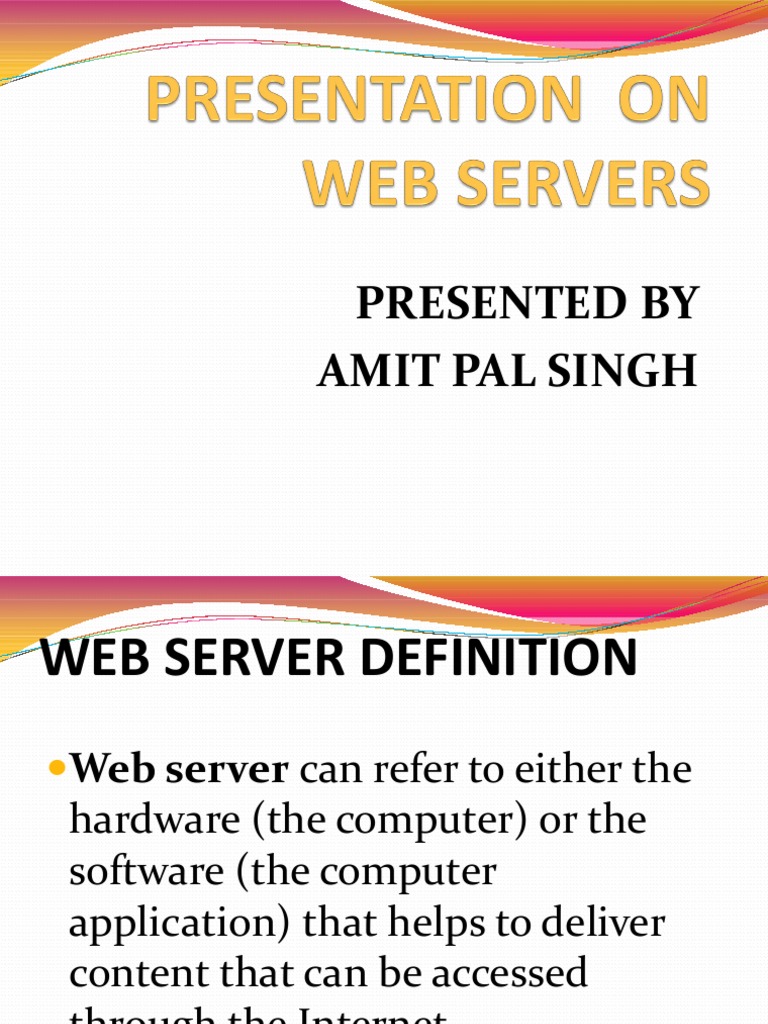 Presentation On Web Server Final | PDF | Computers