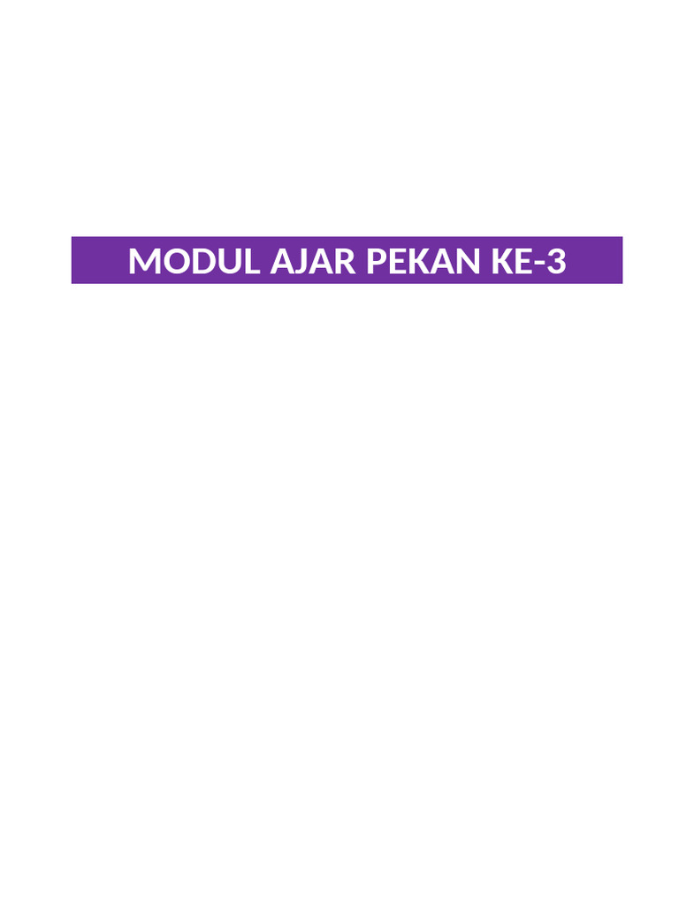 Modul Ajar Bab 2 - Pekan Ke-3 Matematika | PDF