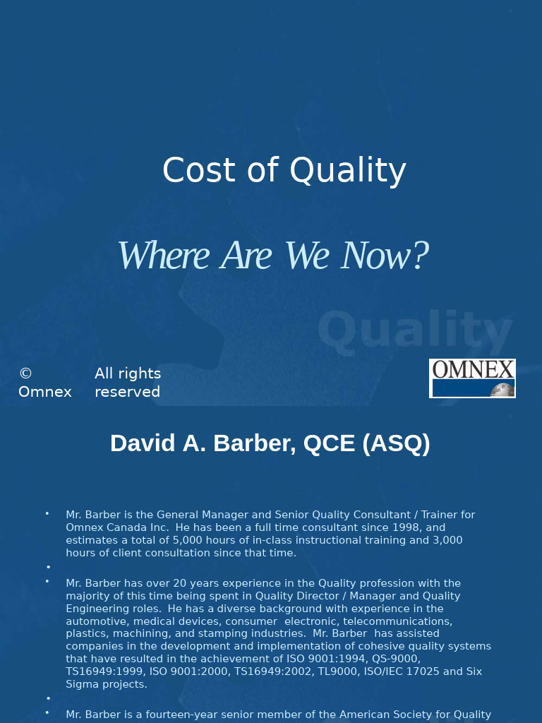 Understanding Cost of Quality Analysis | PDF | Six Sigma | Inventory