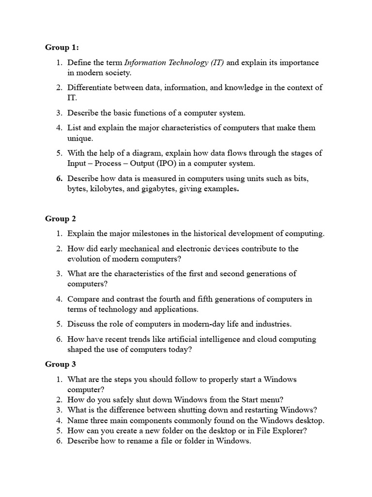 Comprehensive Guide to Computer Basics | PDF | Microsoft Word | Word ...