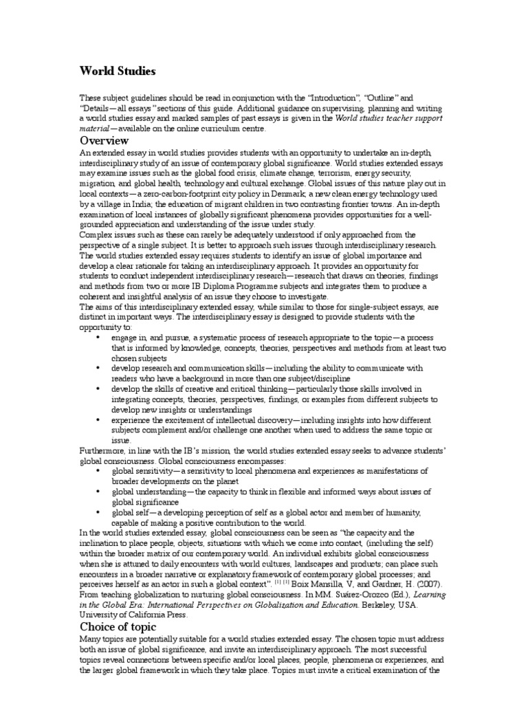 The World State Essays