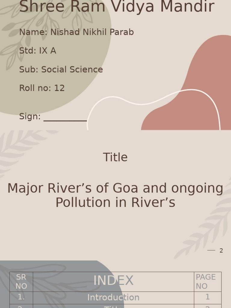 Goa's Major Rivers and Pollution Issues | PDF | Water Pollution | Hydrology