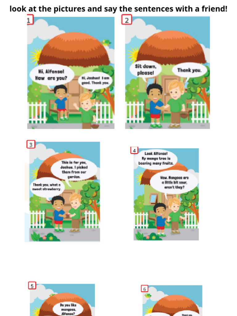 Look at The Pictures and Say The Sentences With A Friend | PDF