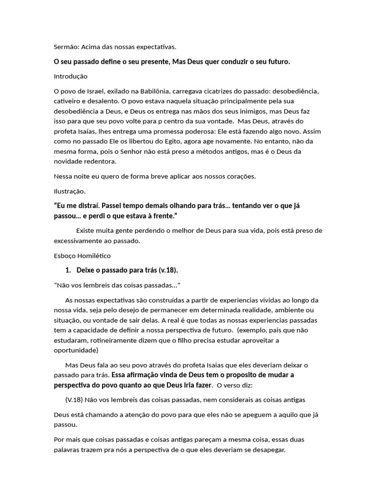 Deixando o Passado para Viver o Novo | PDF | Deus | Jesus