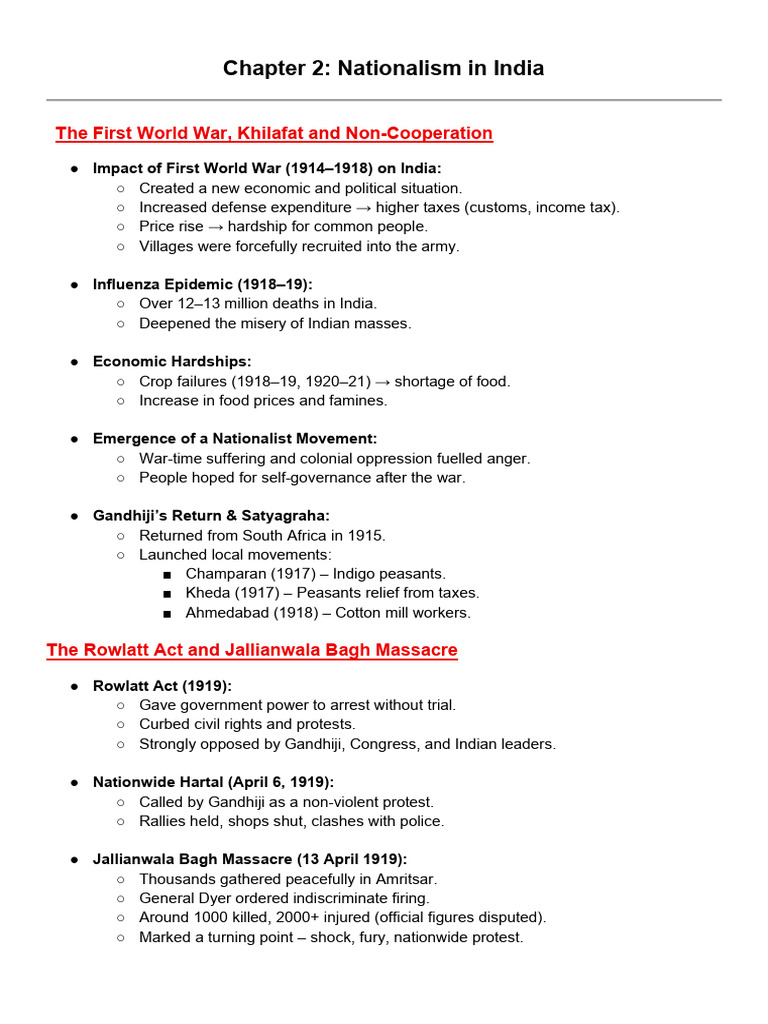 Nationalism in India: Key Movements | PDF | Mahatma Gandhi | British Raj