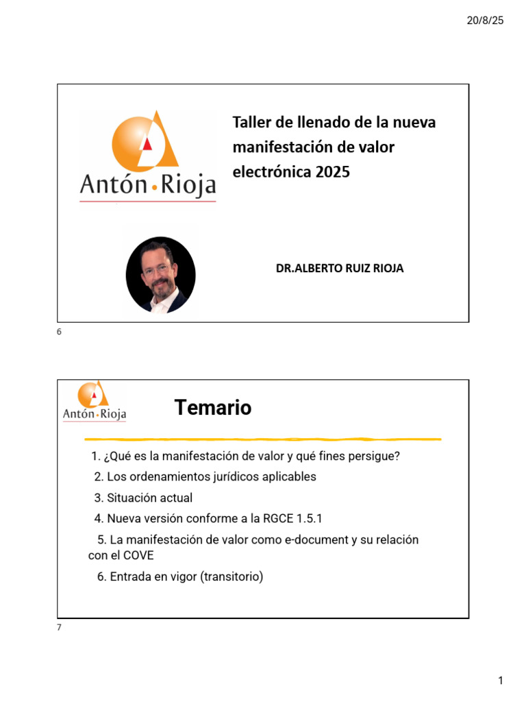 Taller de Llenado de La Nueva Manifestacion de Valor Electronica 2025 ...