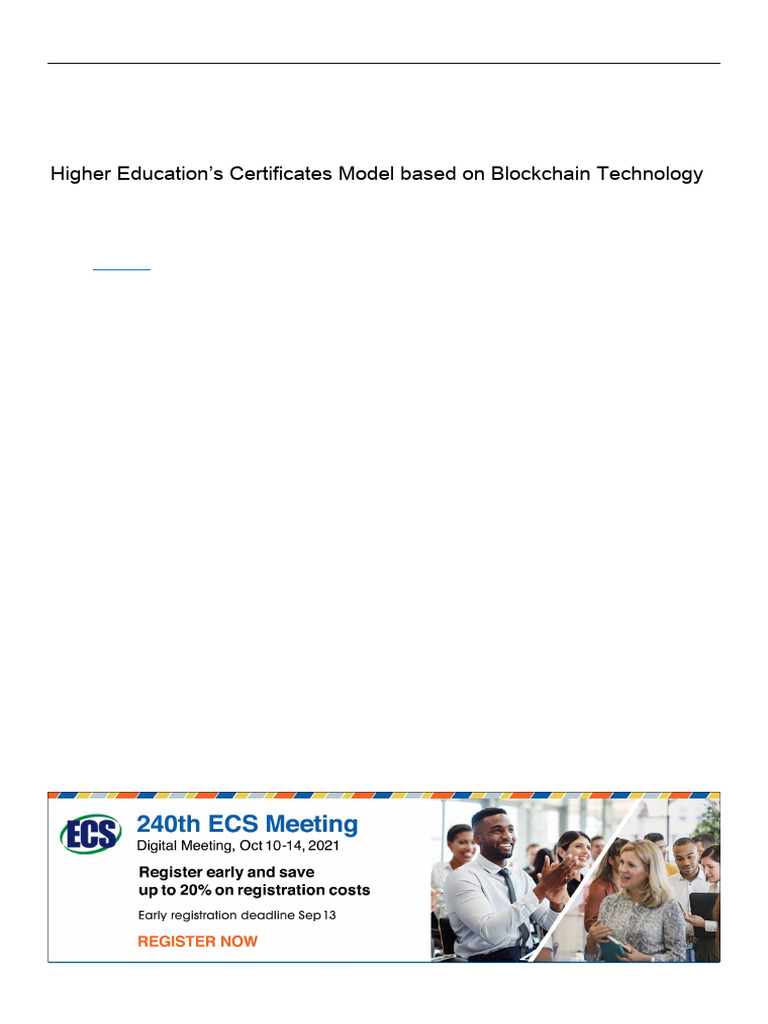 Higher Education's Certificates Model Based On Blockchain Technology ...
