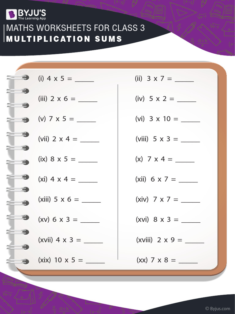 Class 3 Multiplication Worksheets | PDF