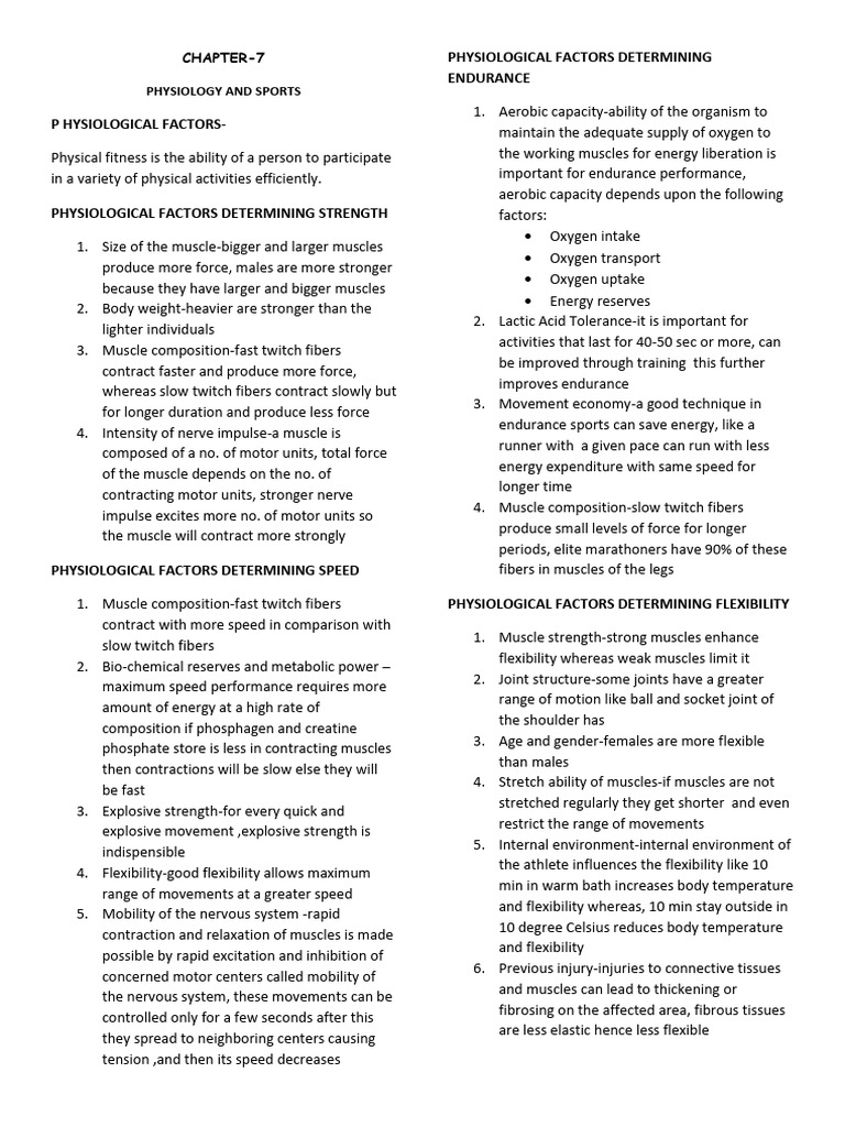 7 Physiology and Injuries in Sports | PDF | Skeletal Muscle ...