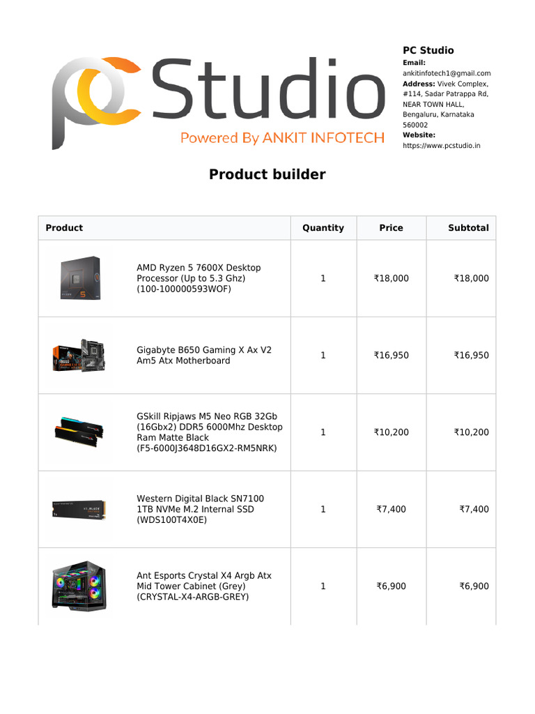 Custom PC Build Pricing and Details | PDF | Office Equipment | Classes ...
