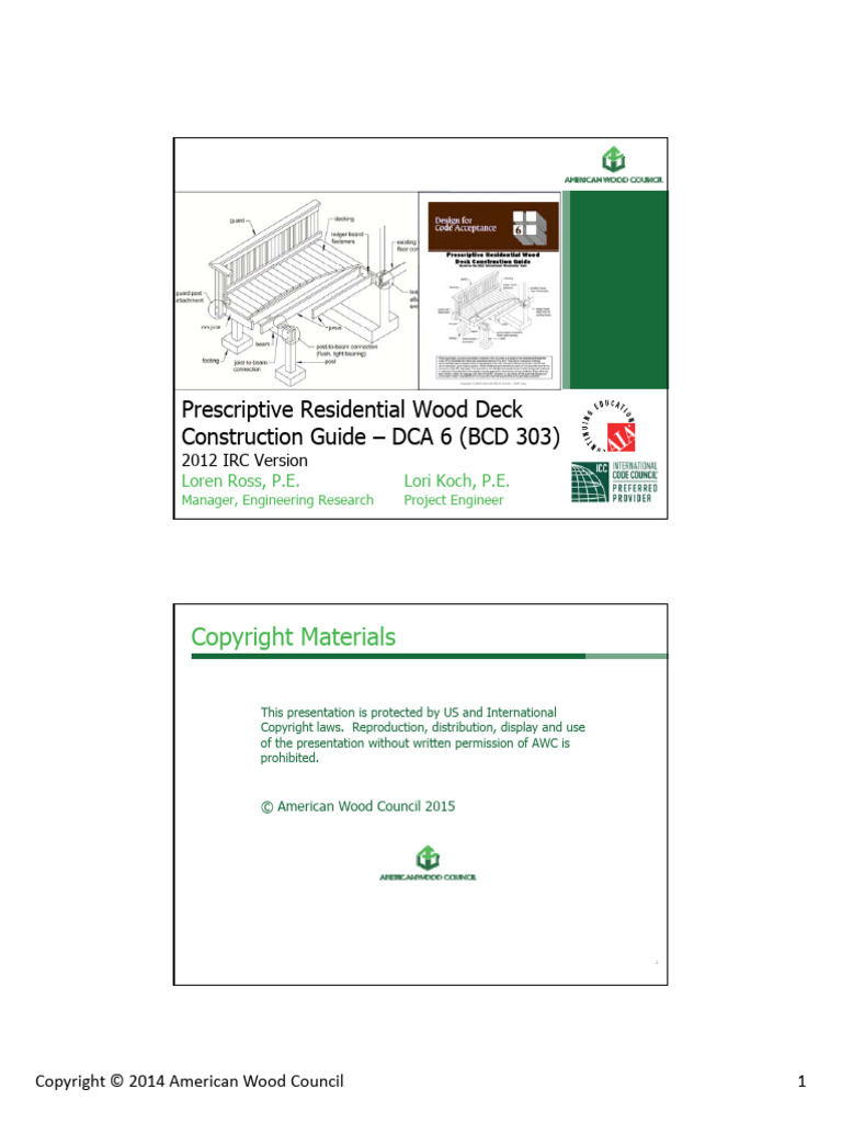 2021 DCA 6 Wood Deck Construction Guide | PDF | Screw | Stairs