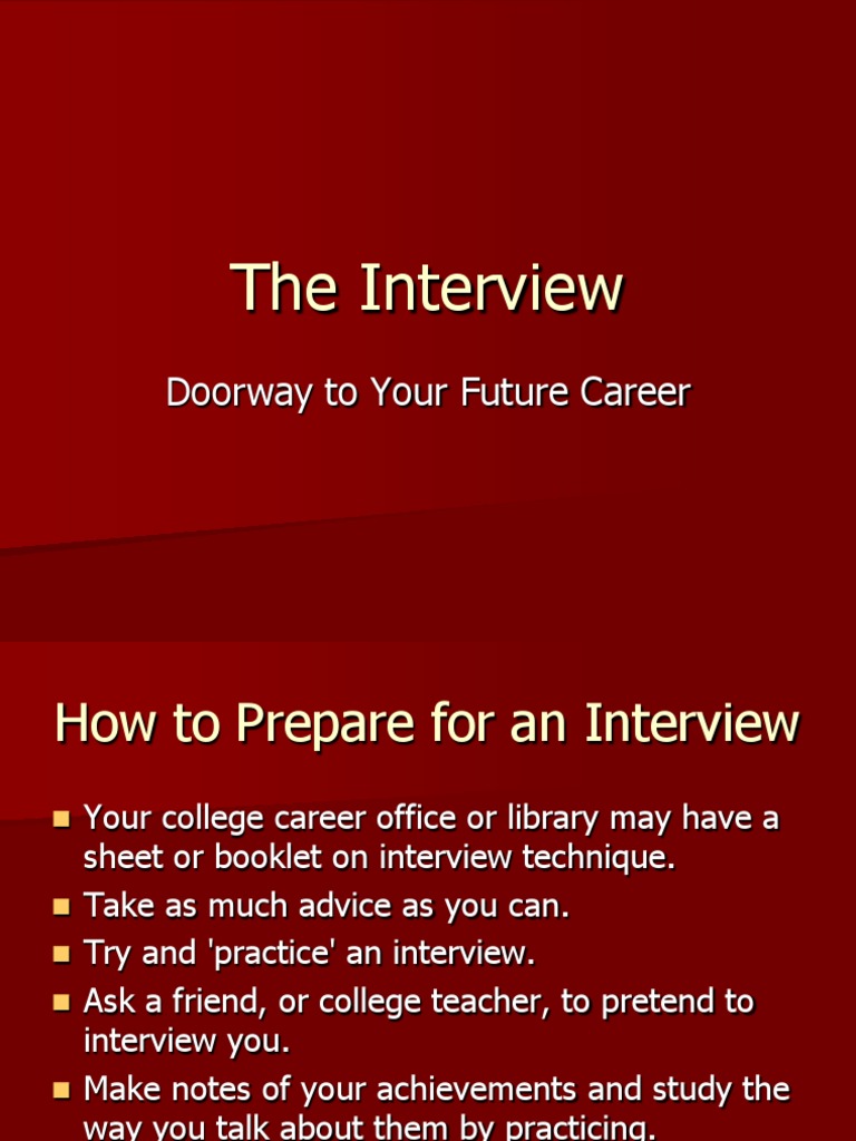 Job Interview Pdf Job Interview Interview