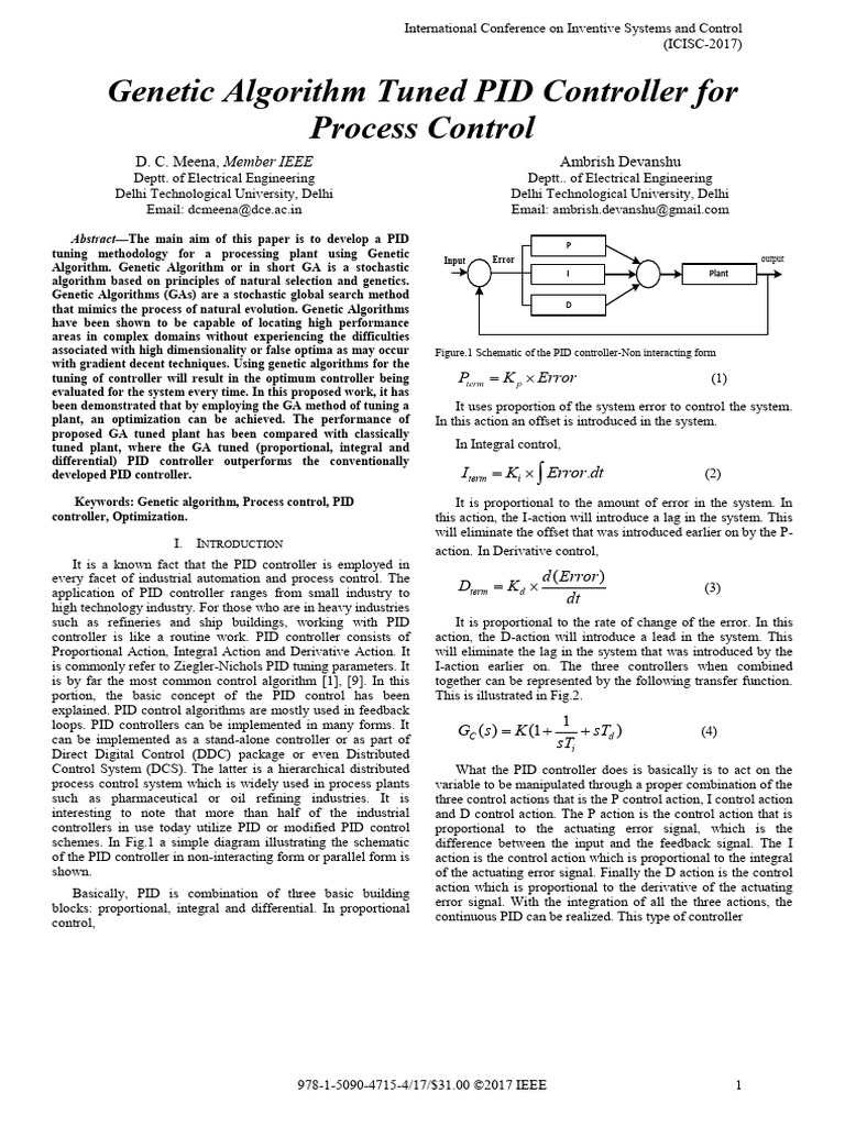 GA-Optimized PID Controller Design | PDF | Genetic Algorithm | Control ...
