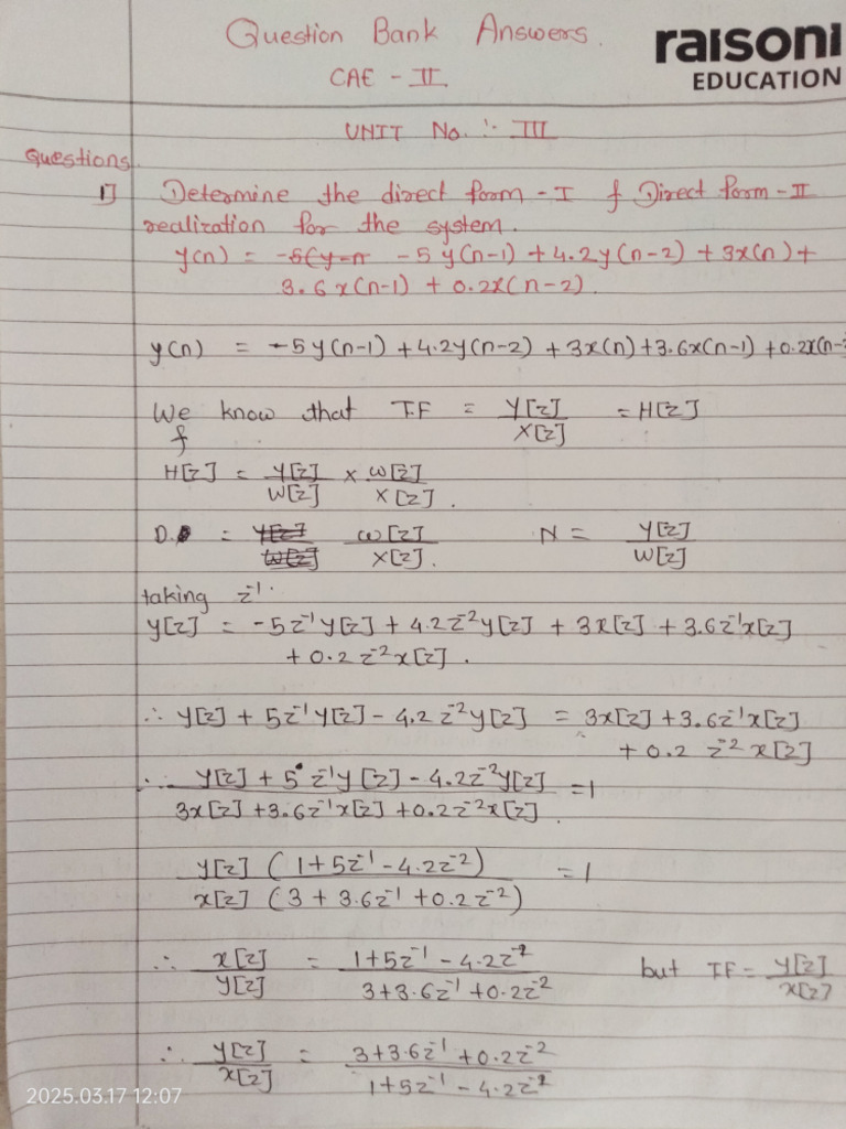 DSP Unit 3 Cae 2-1 | PDF