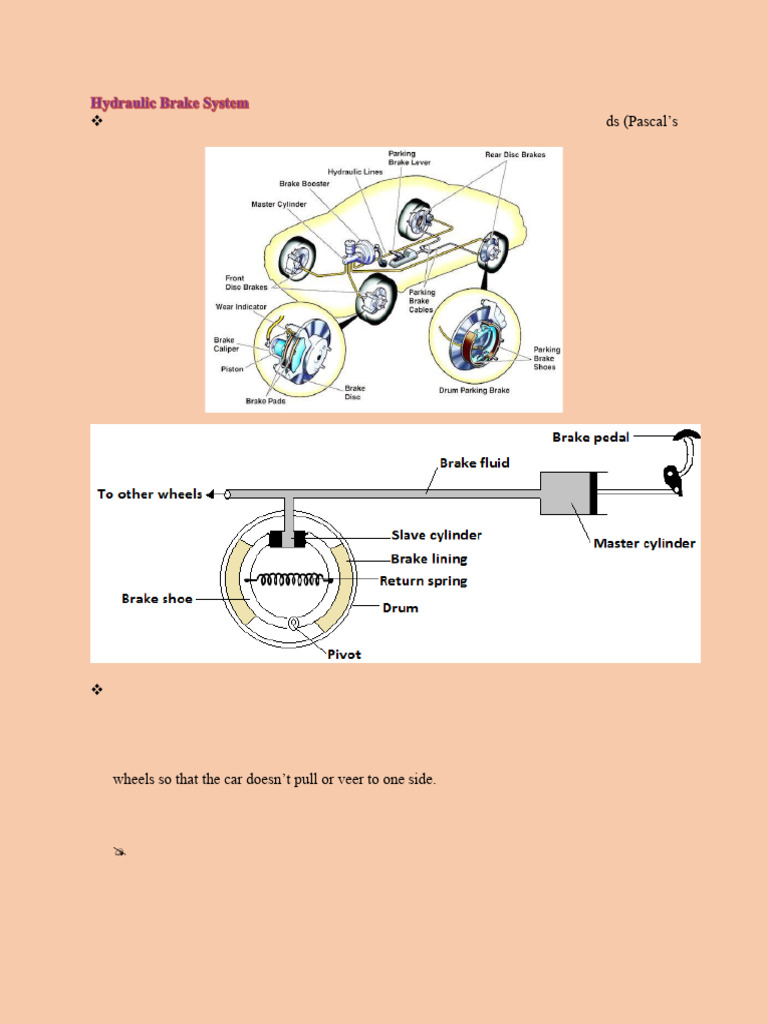 Hydraulic Brake System | PDF | Pressure | Brake