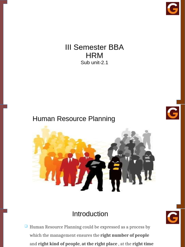 2.1 HRM Human Resource Planning | PDF | Human Resources | Human ...