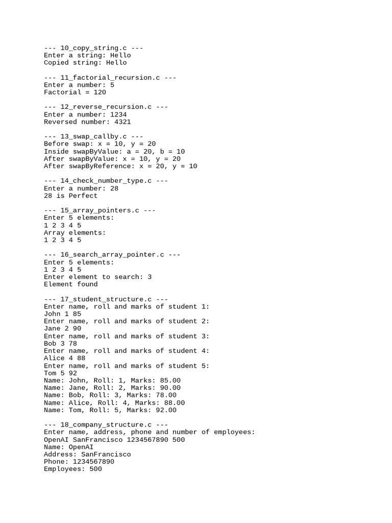 C Programming Examples and Functions | PDF