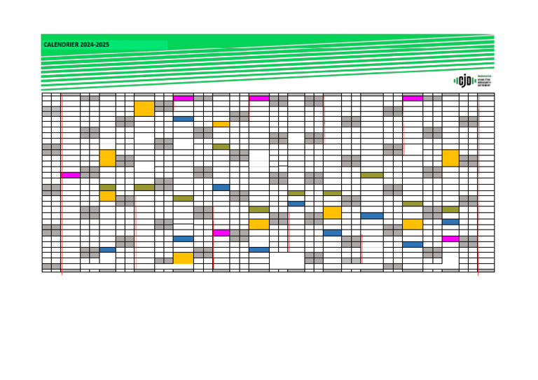 Calendrier 2024-2025 Excel | PDF