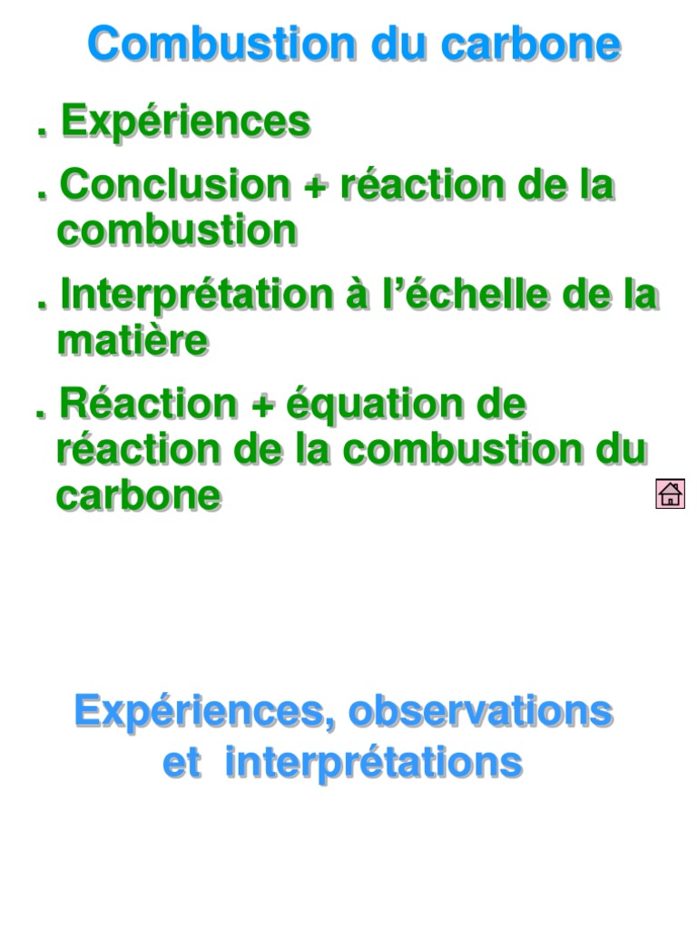 Combustion Du Carbone PDF La combustion Réactions chimiques