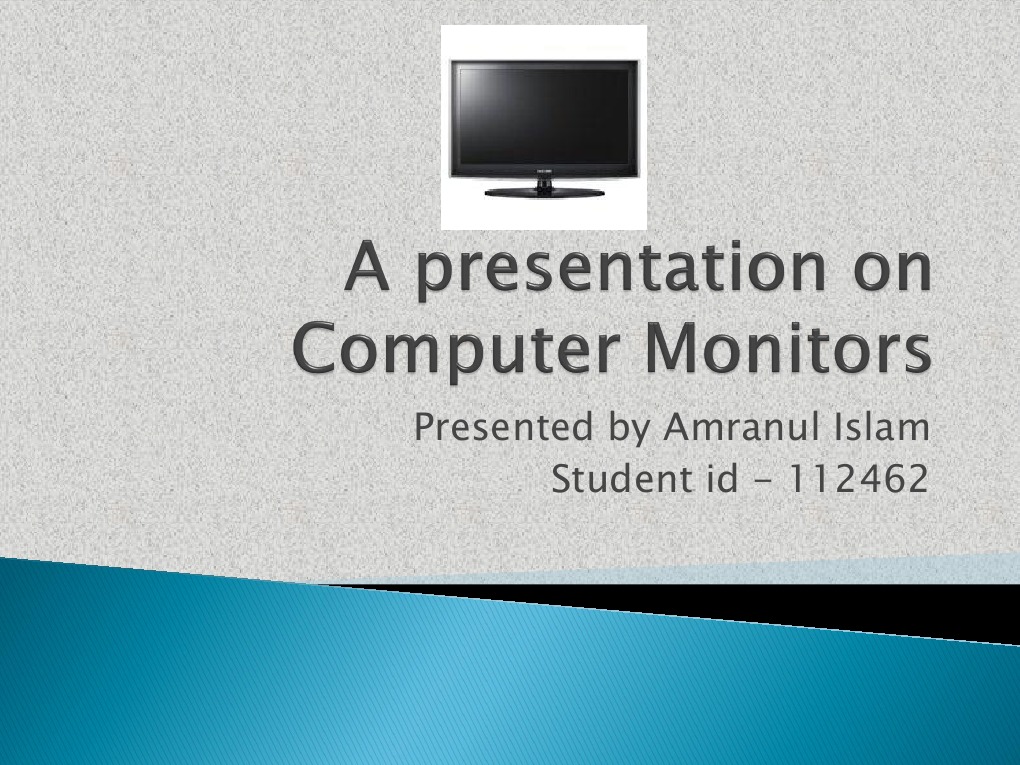 A Presentation On Computer Monitors | PDF | Computer Monitor | Digital ...