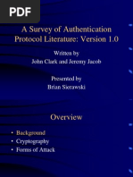 A Survey of Authentication Protocol Literature: Version 1.0: Written by John Clark and Jeremy Jacob