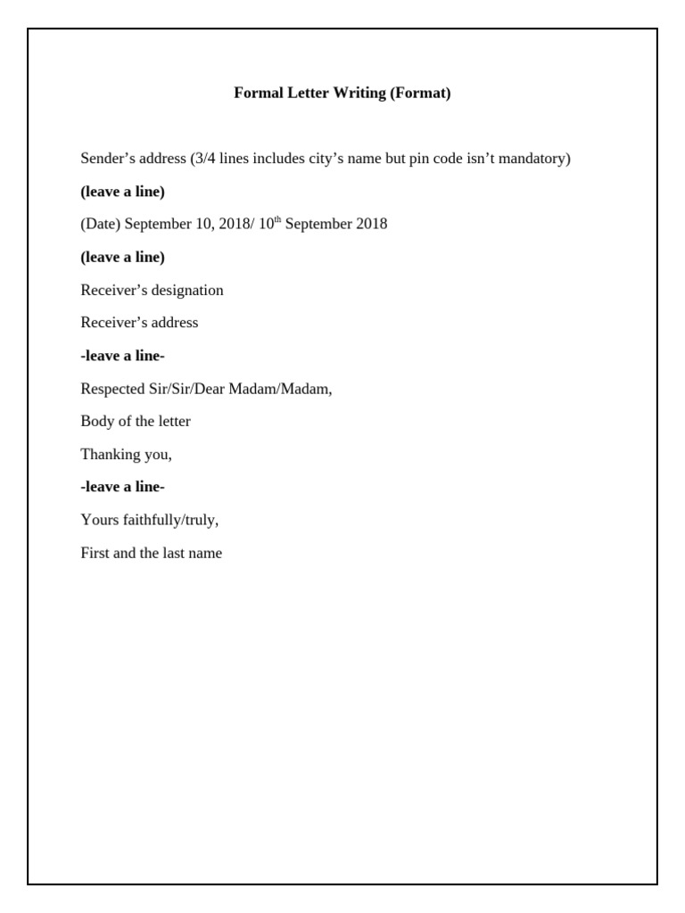 Formal Letter Writing Guide | PDF