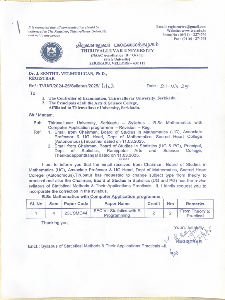 Mathematics With Computer Applications Syllabus | PDF