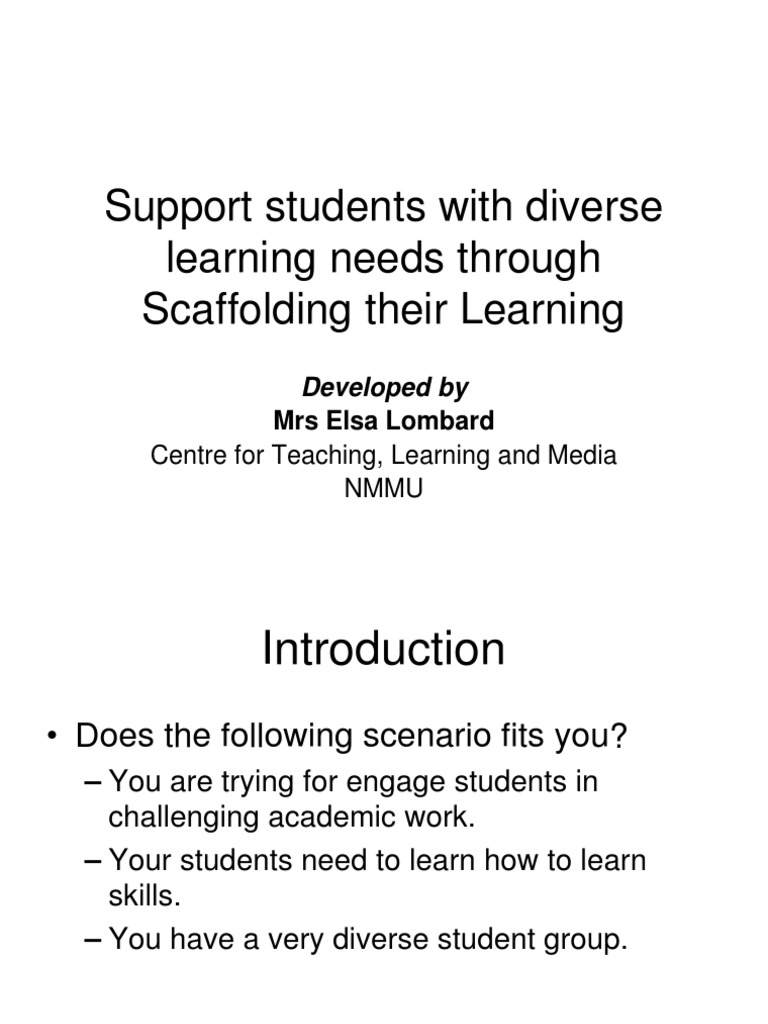 Scaffolding Strategies for Diverse Learners | PDF | Neuropsychological ...