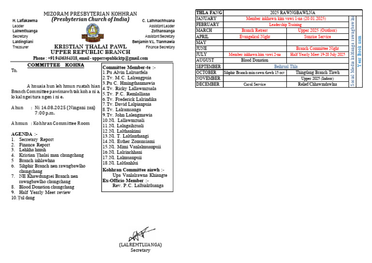 Committee Meeting Agenda 2025 | PDF | Chess Theory | Chess