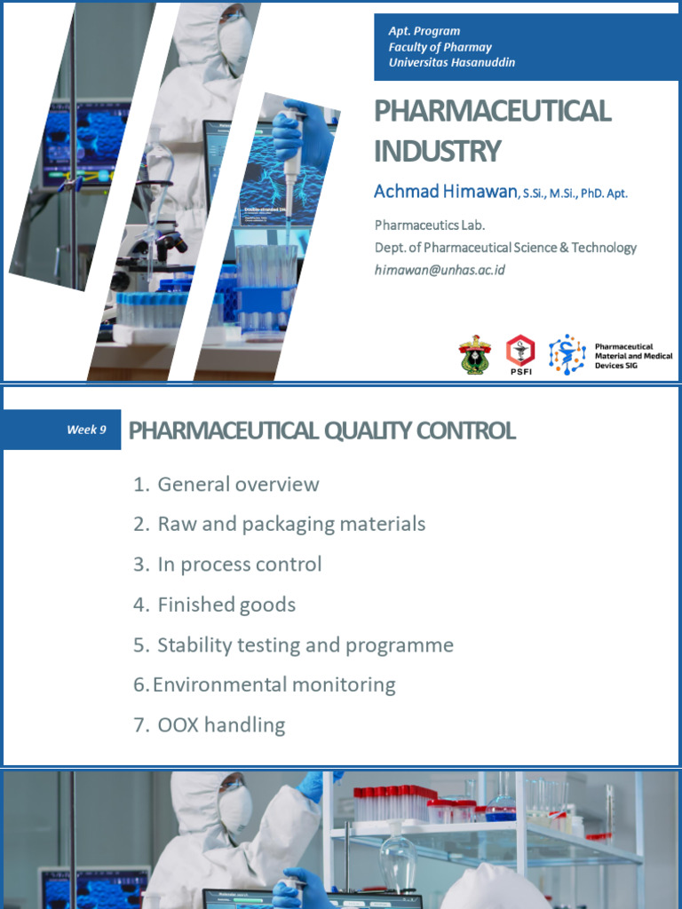 Pharmaceutical Quality Control Overview | PDF | Physical Sciences