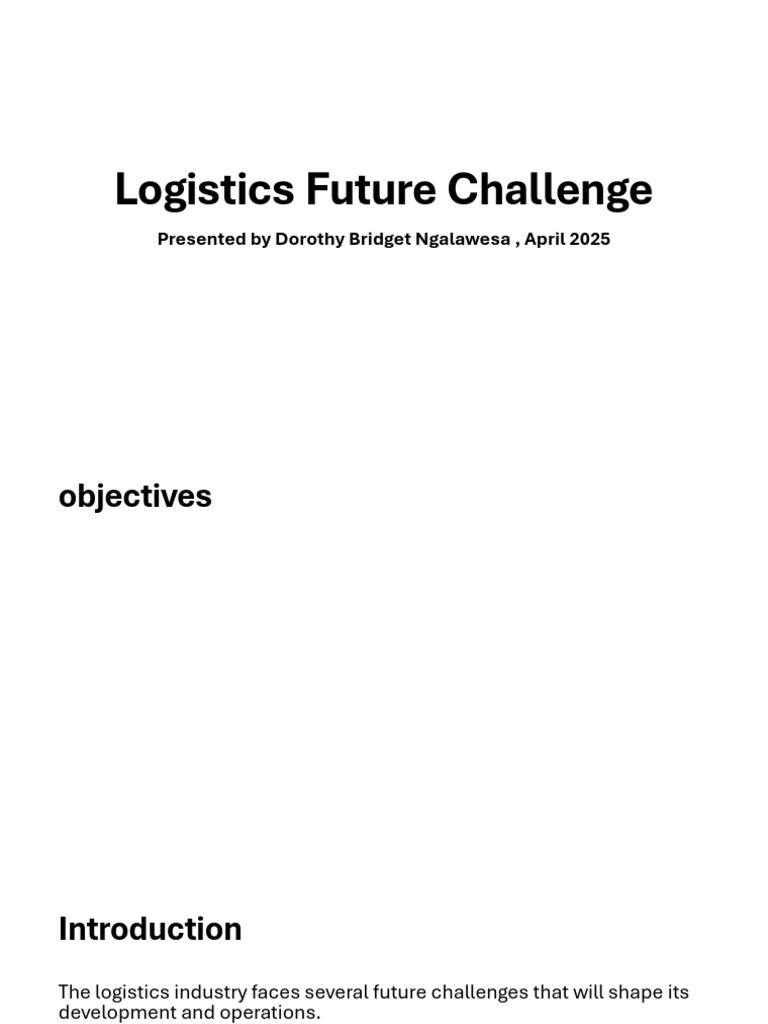 Future Challenges in Logistics 2025 | PDF | Supply Chain | Logistics