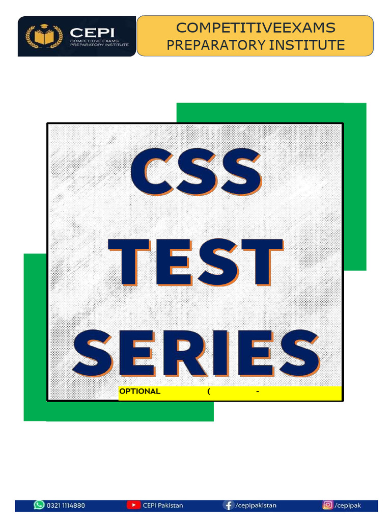 CEPI CSS Test Session (Optionals 28th June - 30th August 2025 | PDF ...