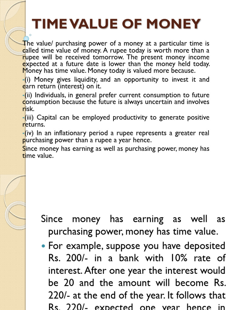 Time Value of Money Explained | PDF | Interest | Interest Rates