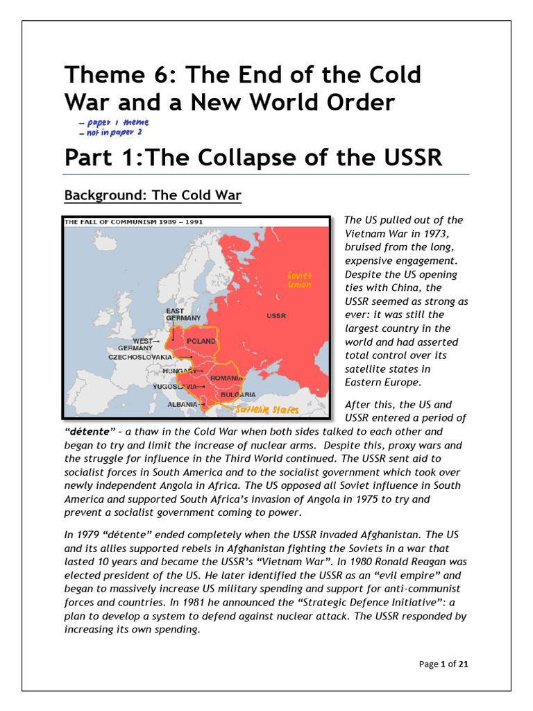 Theme 6 The Collapse of The USSR and New World Order (2) - 1 | PDF ...