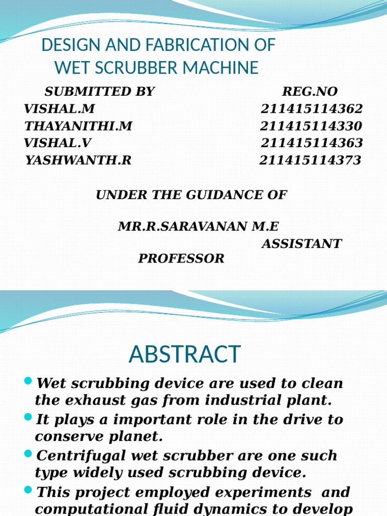 Wet Scrubber Machine Design Overview | PDF