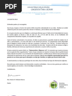 Cantata Juvenil - carta de invitación para las iglesias