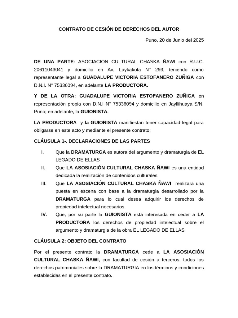 Contrato de GUION | PDF | Justicia | Crimen y violencia