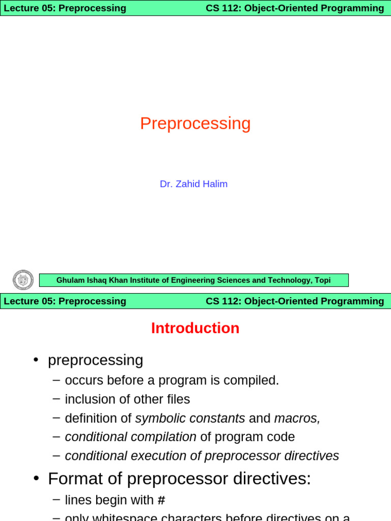 Preprocessing in C++ Programming | PDF | Software | Computing