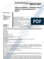 NBR - Iso 10006 - Gestao Da Qualidade - Diretrizes para A Qualidade No Gerenciamento de Projetos